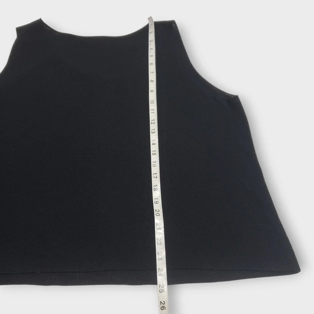Eileen Fisher Woman Black 100% Wool Knit Tank Top Shell Plus Size 3X S8EECG-2